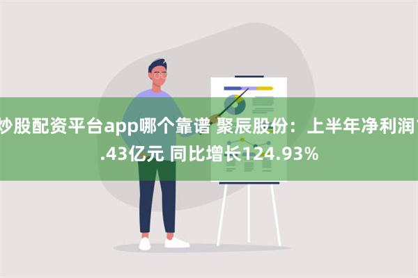 炒股配资平台app哪个靠谱 聚辰股份：上半年净利润1.43亿元 同比增长124.93%